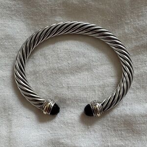 David Yurman Silver and Black Cable Bracelet